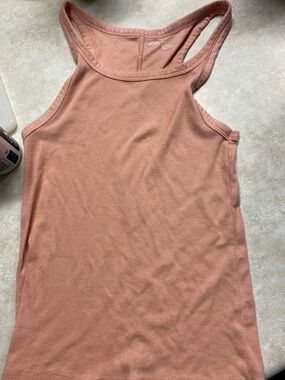 aerie Ribbed High-Neck Tank Top - Dusty Peach
